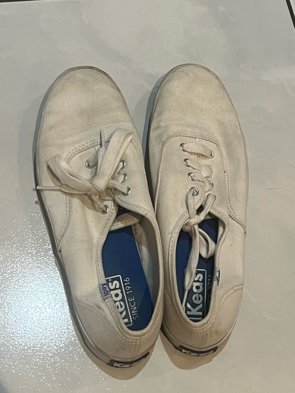 Women’s Size 6.5 White Keds Canvas Lace-Up Sneakers
